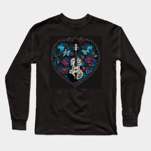 Day of the Dead Sugar Skulls Violin Long Sleeve T-Shirt